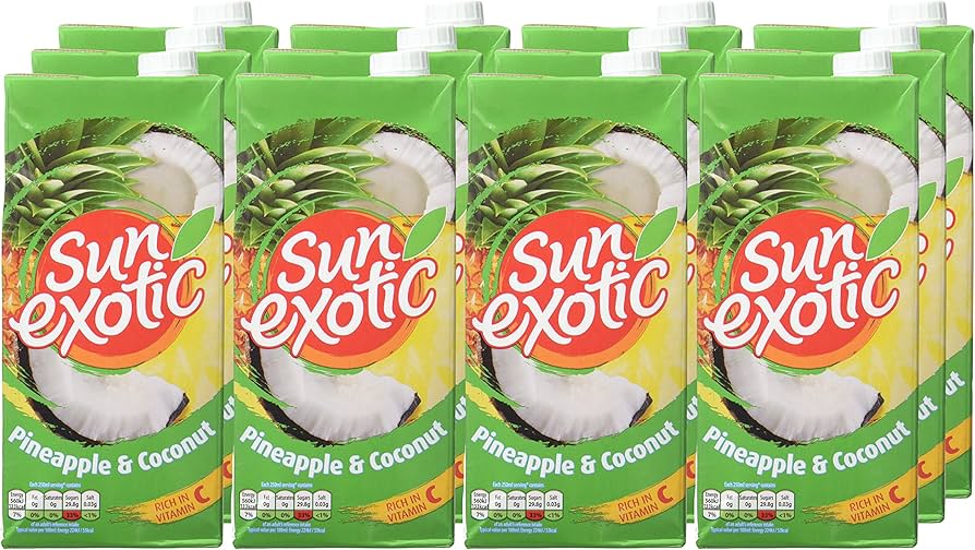 Sun Exotic Pineapple & Coconut Juice Drink 12x 1Ltr
