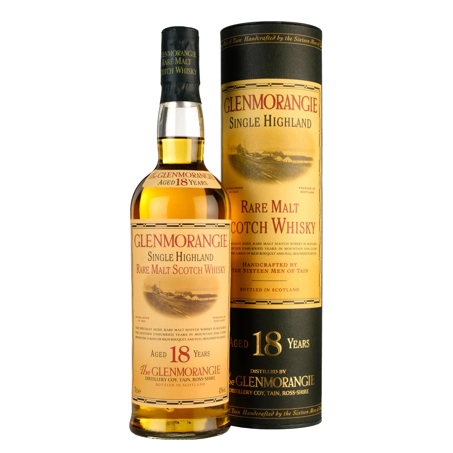 Glenmorangie 18 Whisky 70cl Old Tube Presentation