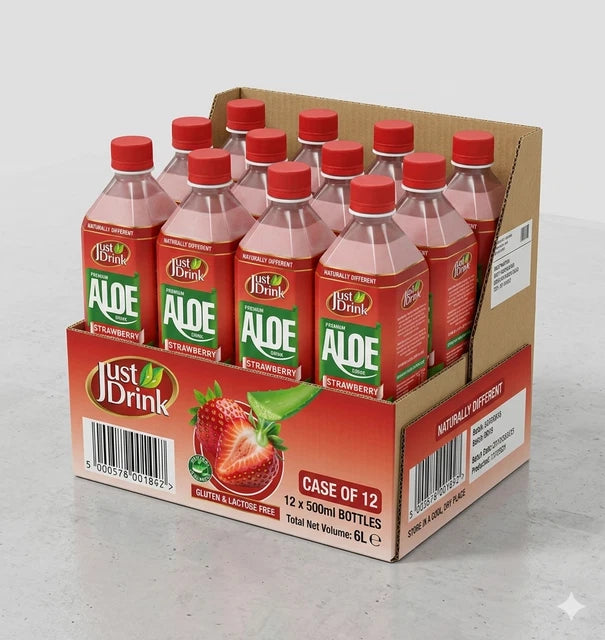 Just Drink Aloe Strawberry Flavoured Drink 12x 500ml