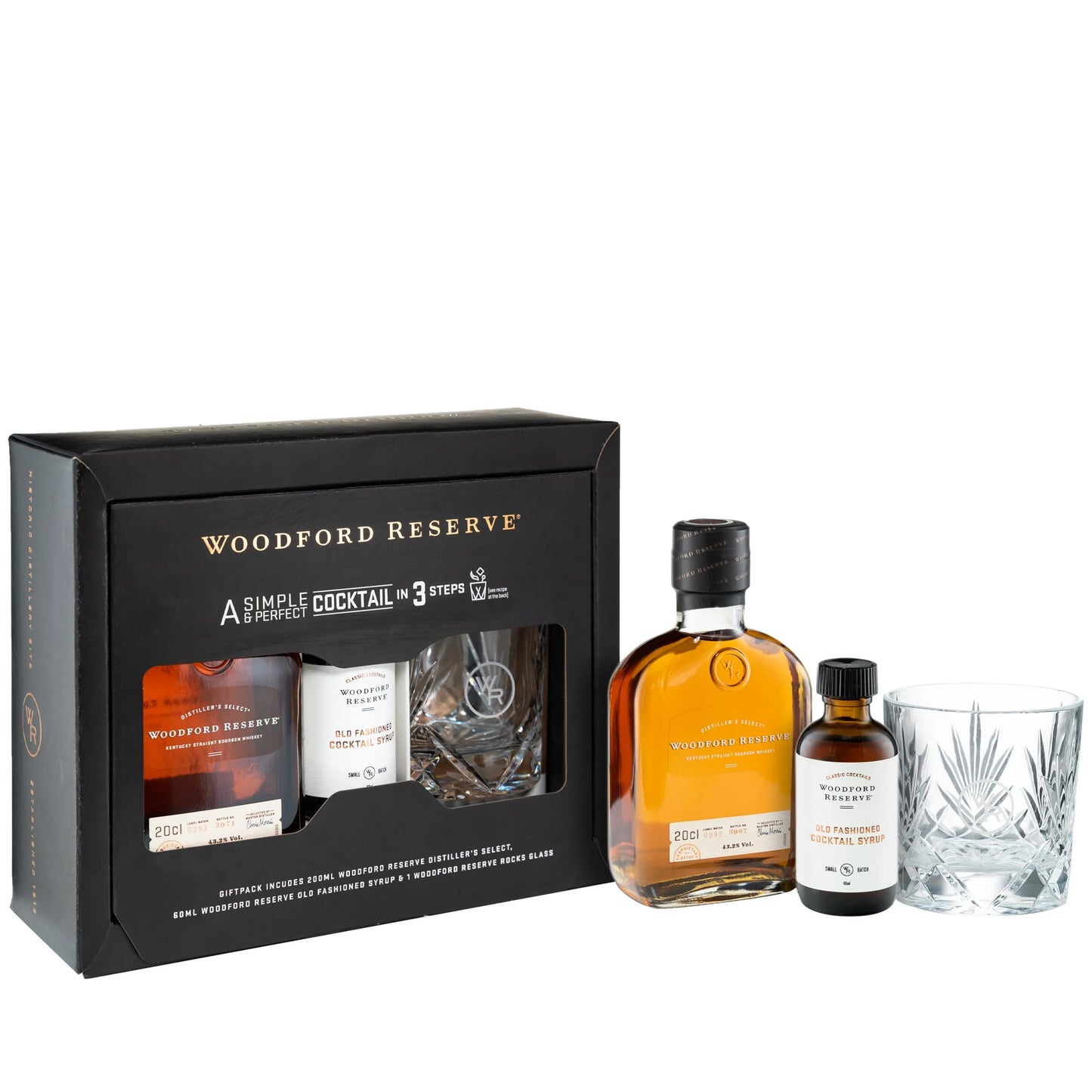 L&G Woodford Reserve Bourbon 20cl Old Fashioned Gift Set