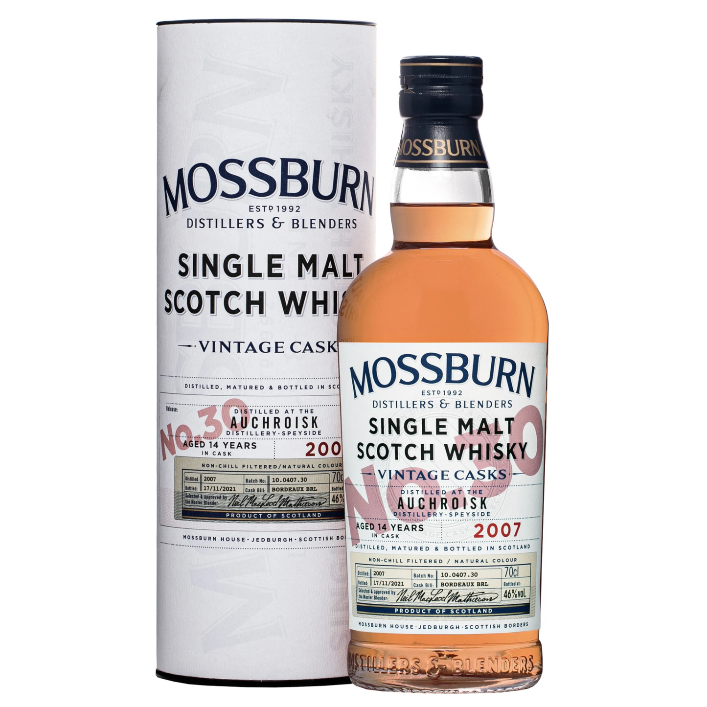 Mossburn No30 Auchroisk 2007 14 Year Whisky 70cl