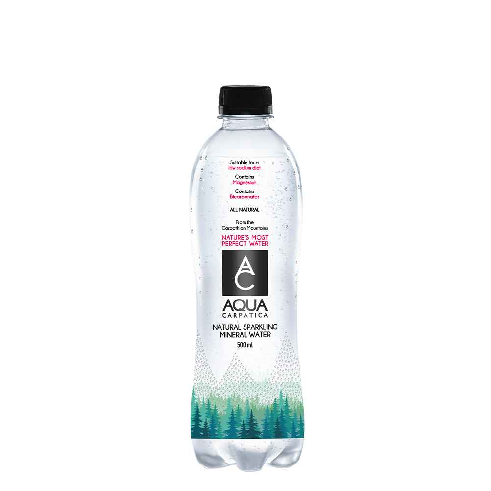 AQUA Carpatica Natural Sparkling Mineral Water 24x 500ml