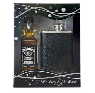 Jack Daniel's Whiskey 5cl & Hipflask Gift Pack