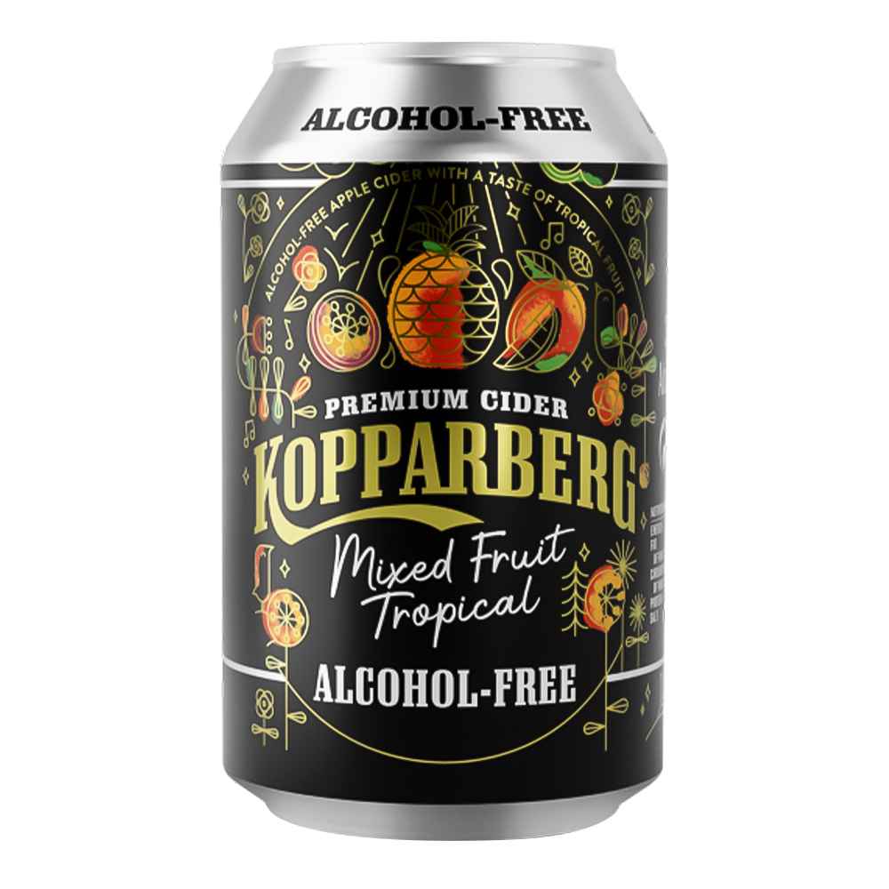 Kopparberg Mixed Fruit Tropical Alcohol Free Cider 24x 330ml Cans