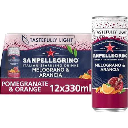 San Pellegrino Melograno E Arancia (Orange & Pom) 12 x 330ml Cans