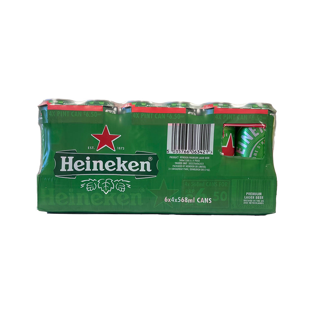 Heineken Pint Cans 24 x 568ml PMP 5.0%