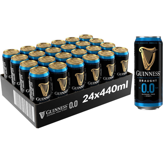 Guinness Draught 0.0% Alcohol Free Stout Cans 24 x 440ml