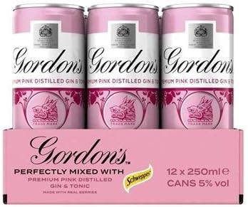 Gordons Pink Gin Tonic Cans 12 x 250ml