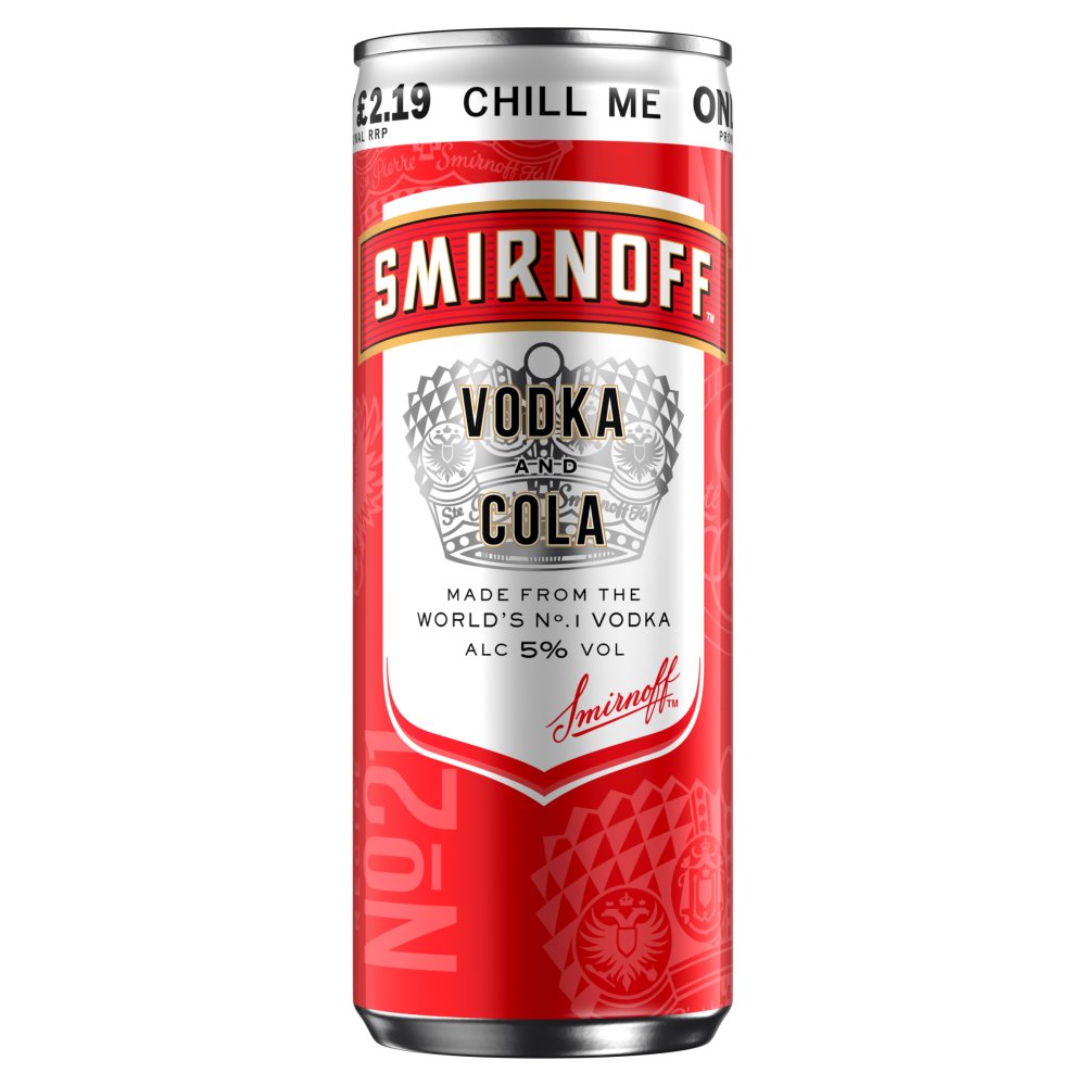 Smirnoff & Cola  Â£2.19 Cans 12 x 250ml