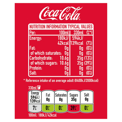 Coca Cola Original Taste Cans 24 x 330ml