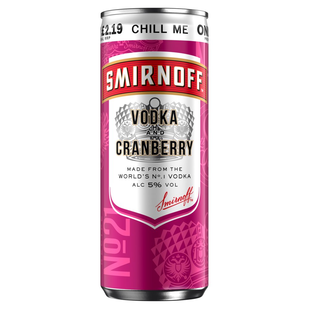 Smirnoff Cranberry  Â£2.19 Cans  12 x 250ml