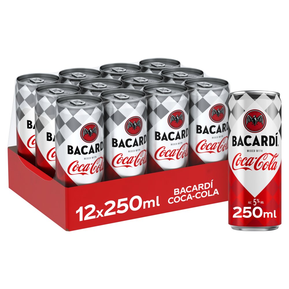Bacardi Carta Blanca & Cola Cans 12 x 250ml