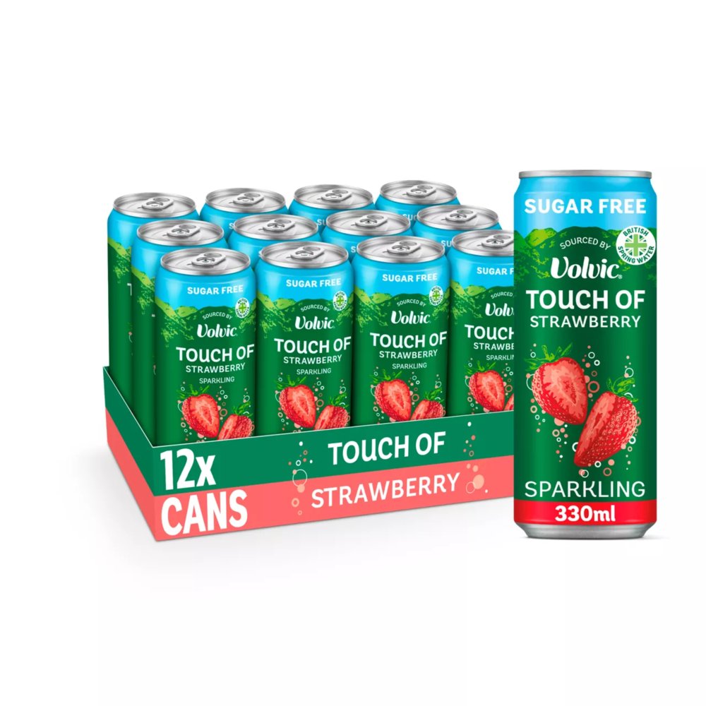 Volvic TOF Strawberry Sparkling S/F 12 x 330ml Cans