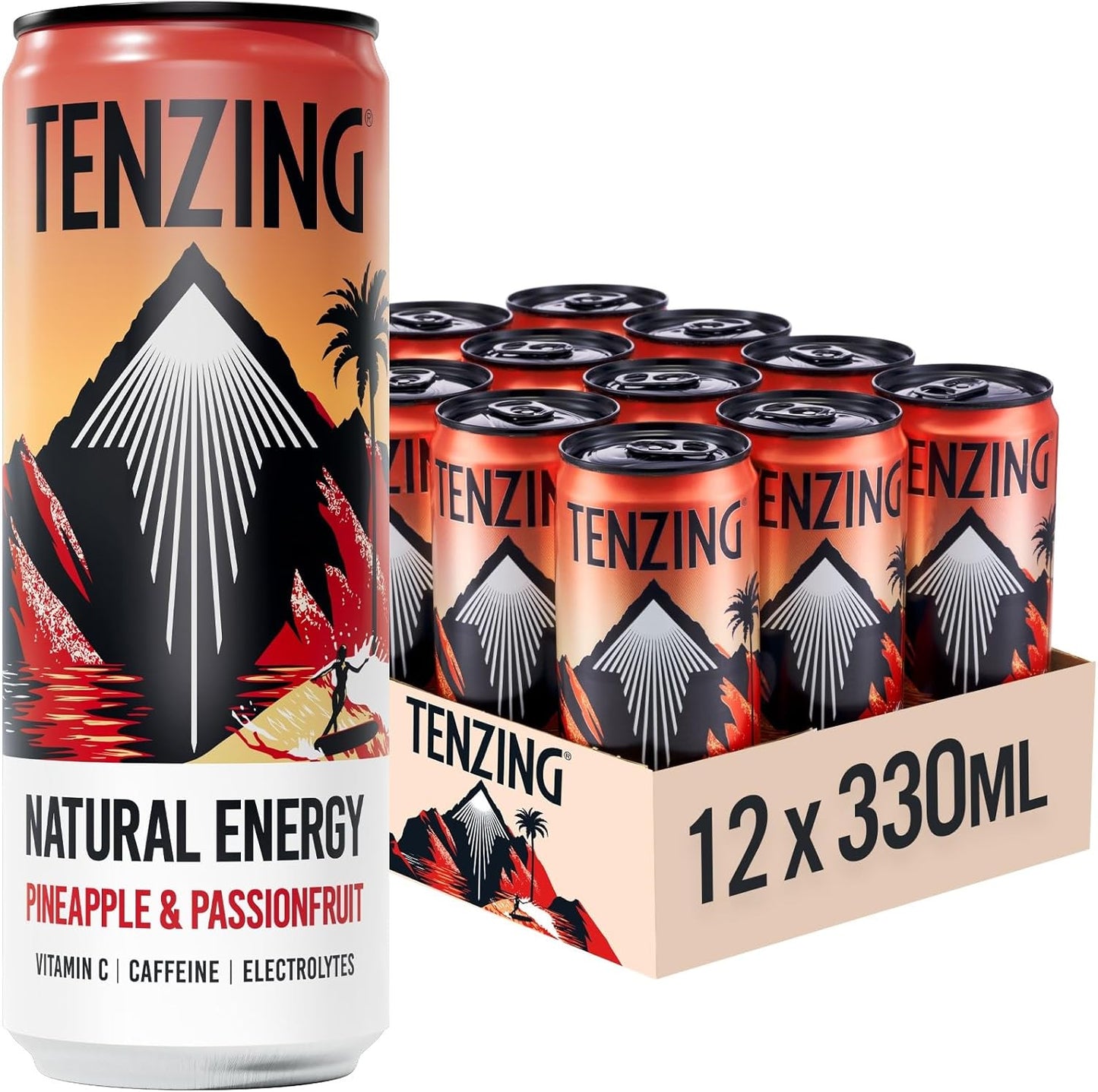 Tenzing Pineapple & Passionfruit Energy Drink 12x 330ml