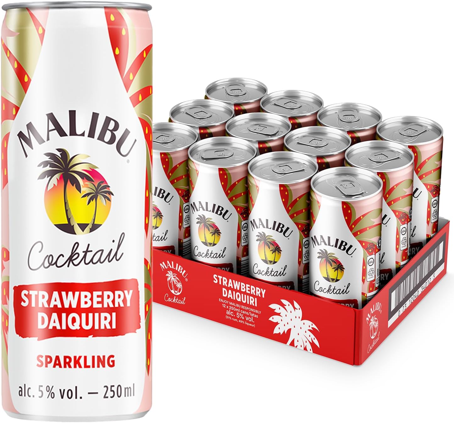 Malibu Strawberry Daiquiri Cans 12 x 250ml