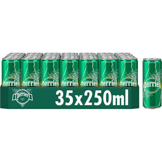 Perrier Sparkling Mineral Water 35x 250ml Cans
