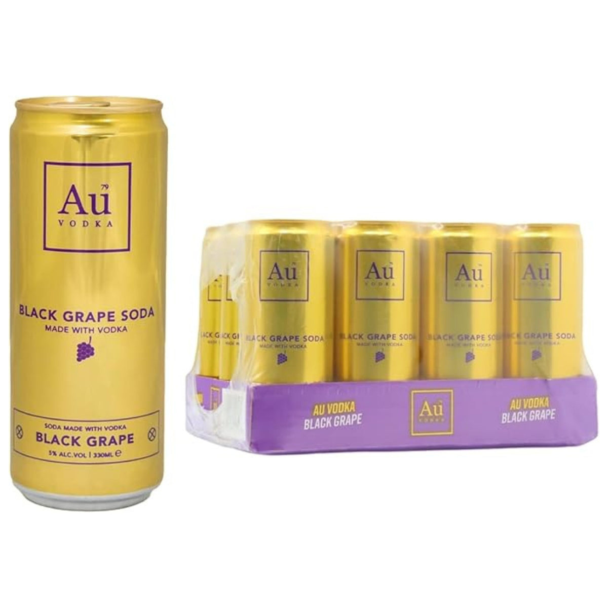 Au Vodka Black Grape Cans 12 x 330ml