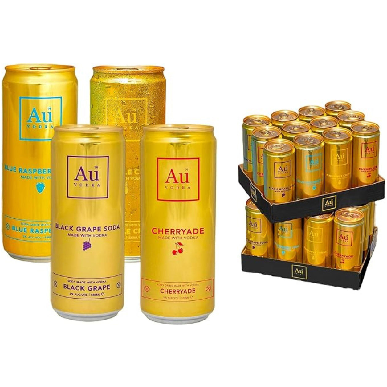 Au Vodka Variety Party Pack RTD Cans 12 x 330ml