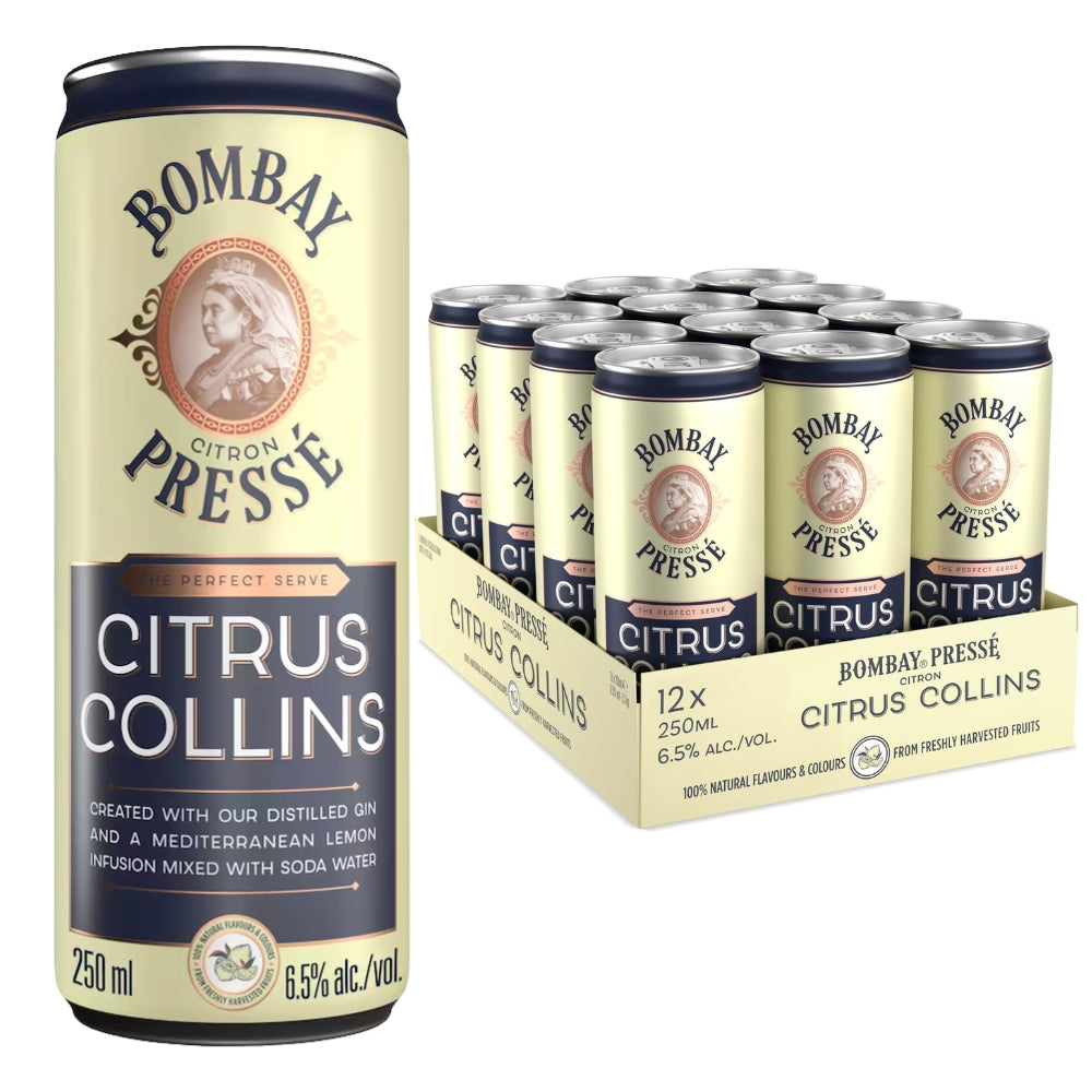 Bombay Citrus Collins Cans 12 x 250ml