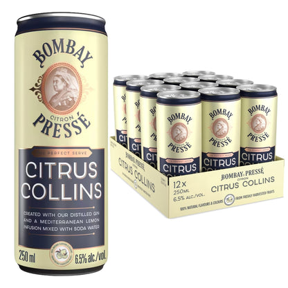 Bombay Citrus Collins Cans 12 x 250ml