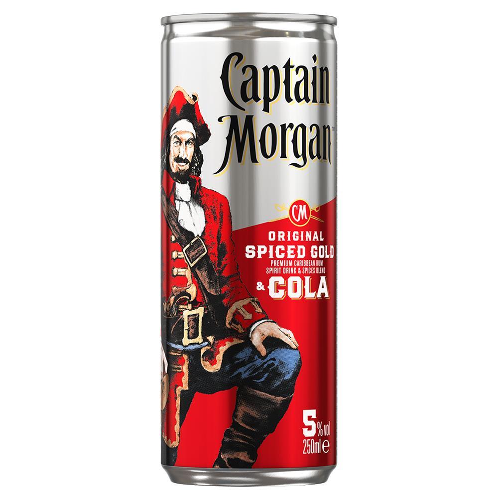 Captain Morgan Spiced Rum & Cola Premix 12 x 250ml PMP