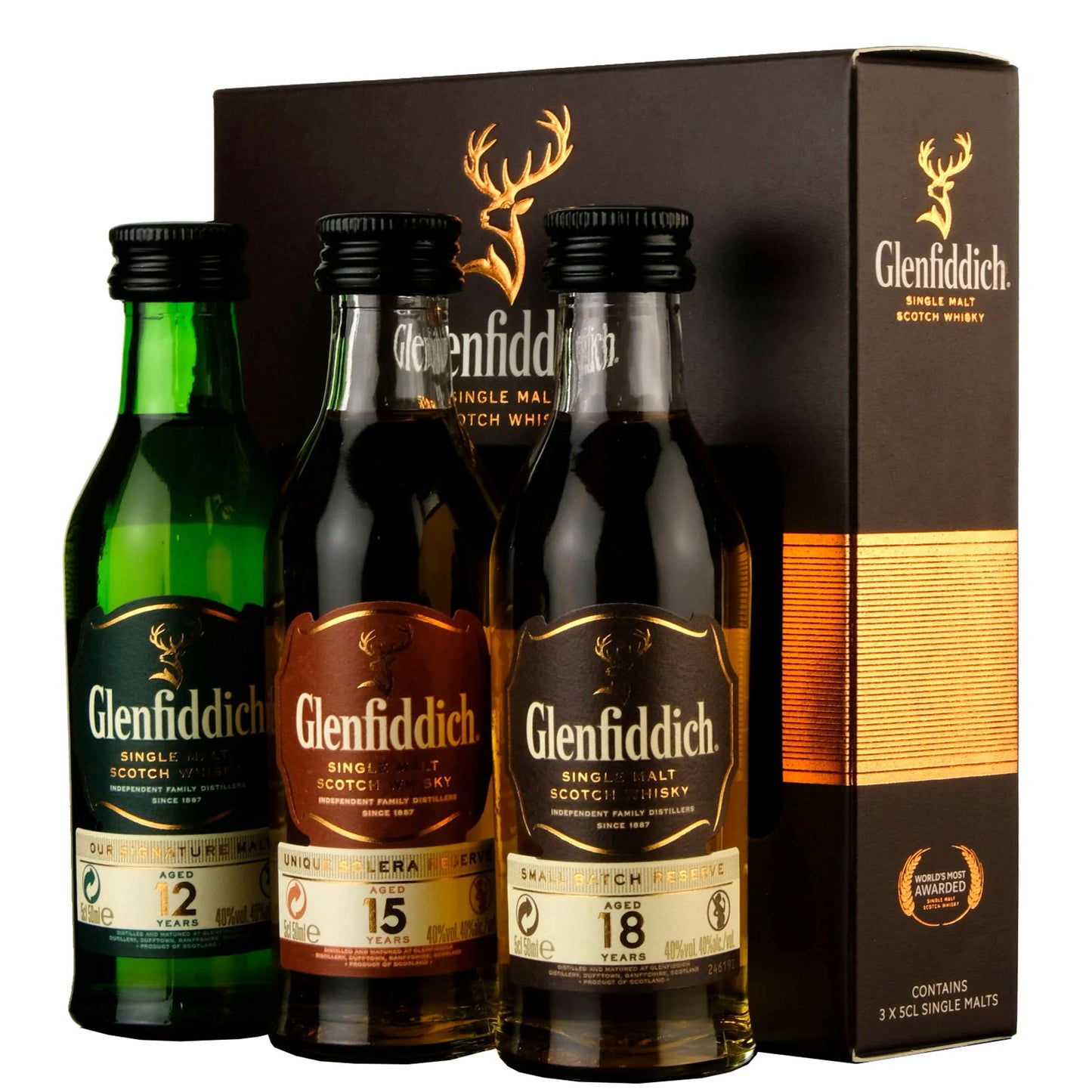 Glenfiddich Whisky 3x 5cl Miniature Gift Pack