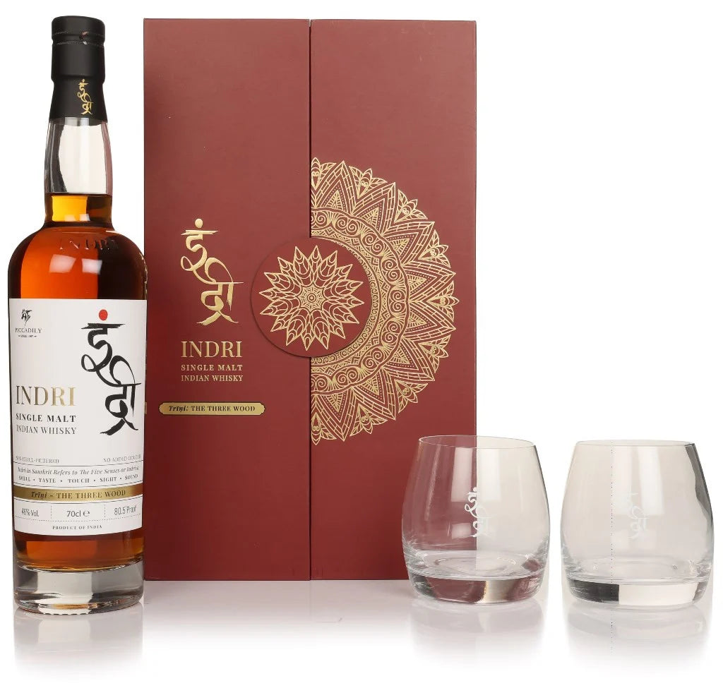 Indri Trini Three Wood Whisky 70cl Gift Pack