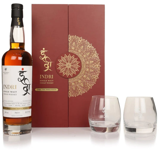 Indri Trini Three Wood Whisky 70cl Gift Pack