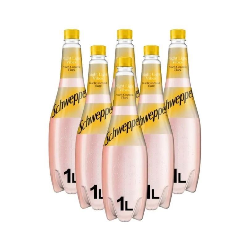 Schweppes Peach Coconut Tiare Soda 6 x 1L