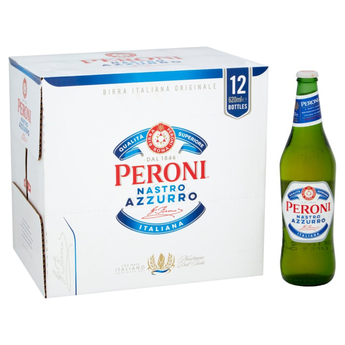 Peroni Nastro Azzurro 12 x 620ml nrb 5.0%*