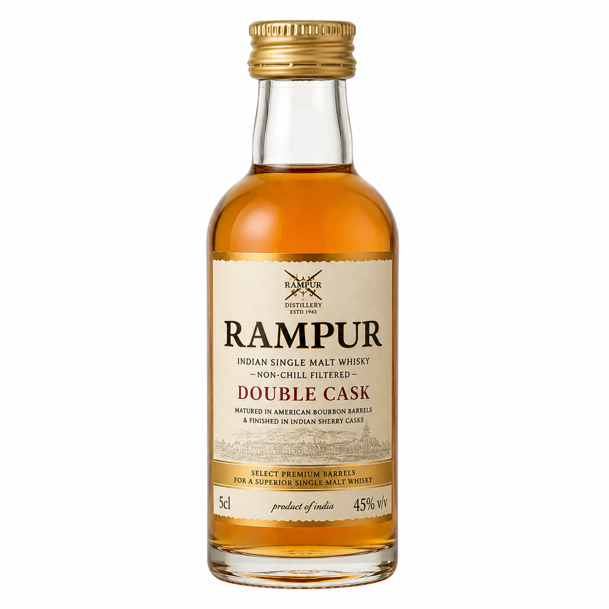 Rampur Double Cask Whisky 5cl Miniature