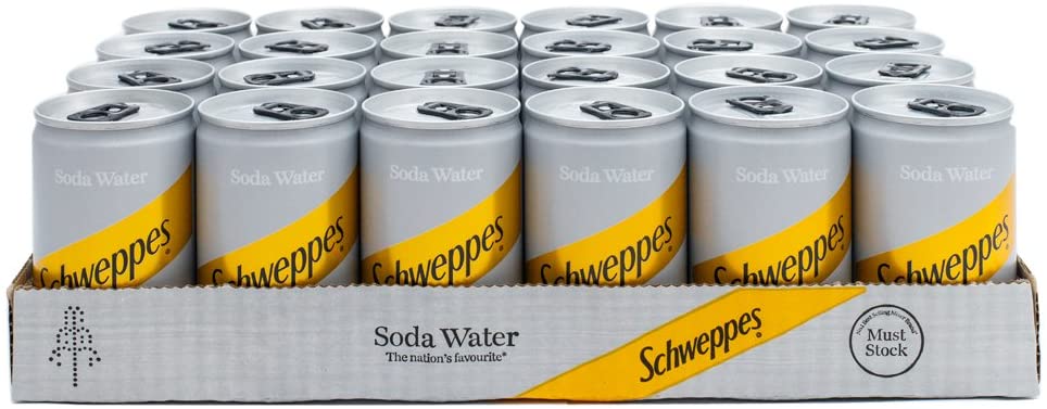 Schweppes Soda Water 24x 150ml Cans