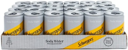 Schweppes Soda Water 24x 150ml Cans
