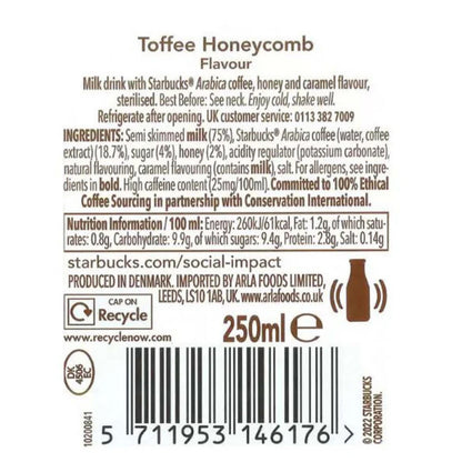Starbucks Frapp Toffee Honeycomb Glass 8 x 250ml