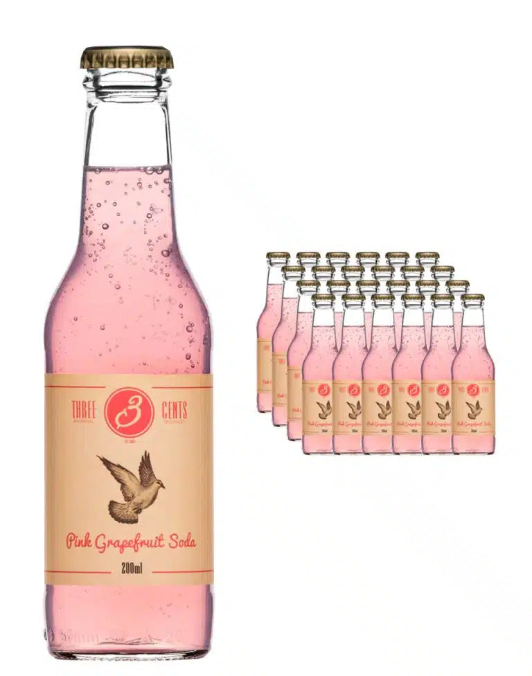Three Cents Pink Grapefruit Soda 24x 200ml