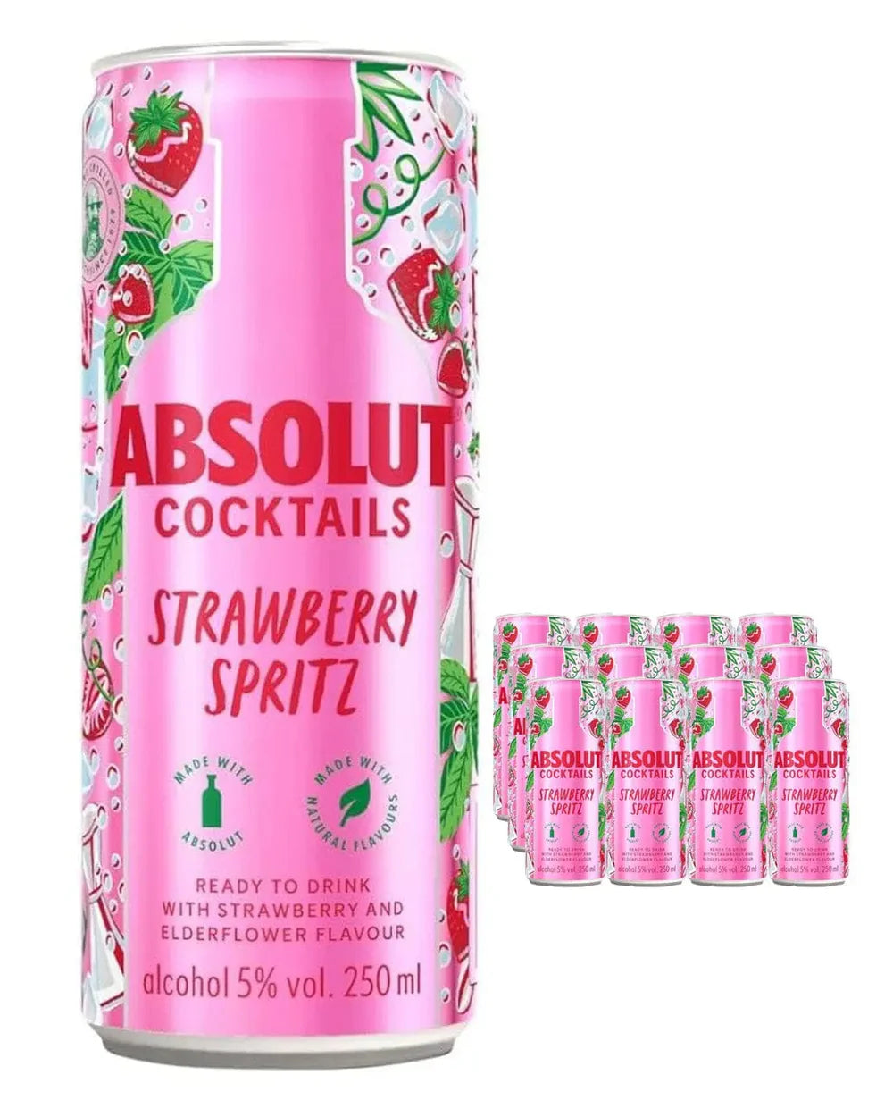 Absolut Strawberry Spritz Cans 12 x 250ml
