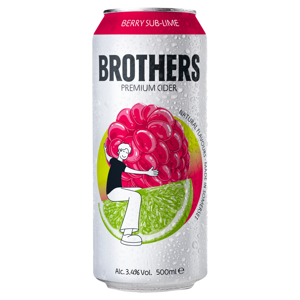 Brothers Berry Sub-Lime Premium Cider 10x 500ml Cans