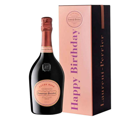 Champagne Laurent Perrier Cuve Ros 75cl Happy Birthday Gift Tin