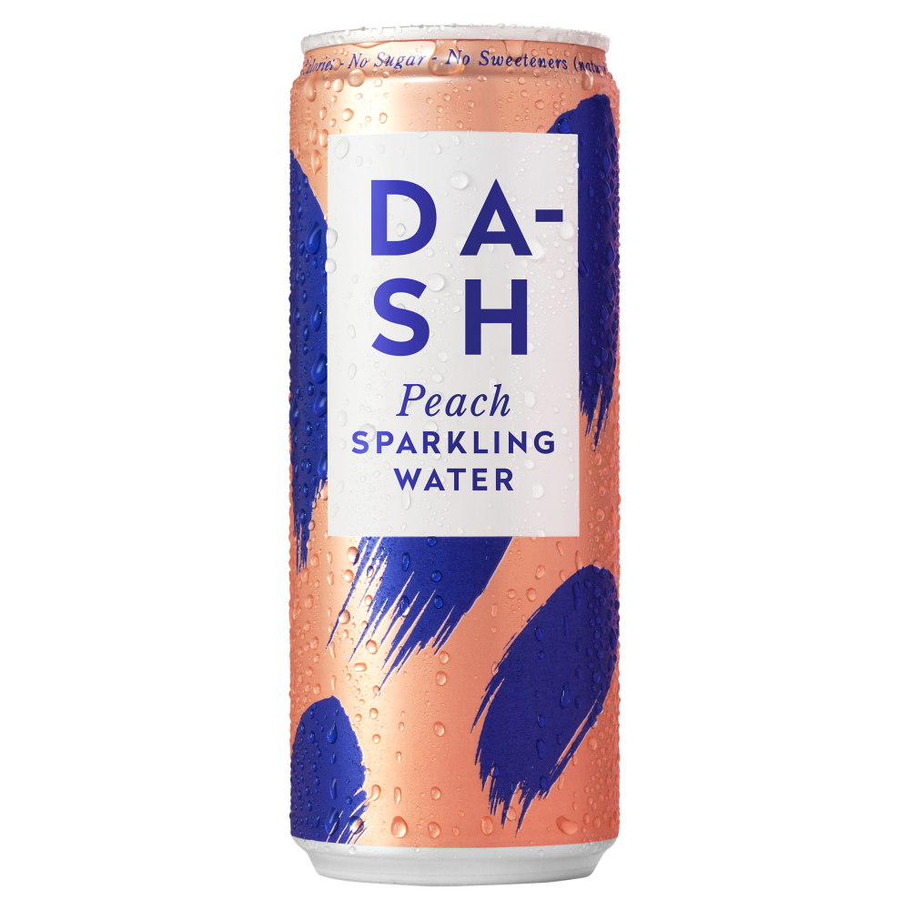 DASH Peach Flavoured Sparkling Water 24x 330ml