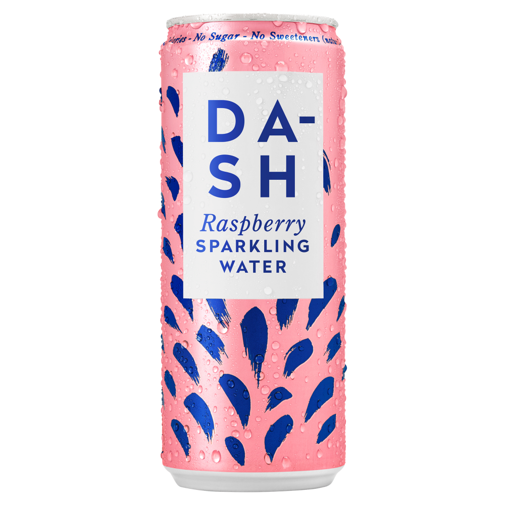 DASH Raspberry Flavoured Sparkling Water 24x 330ml