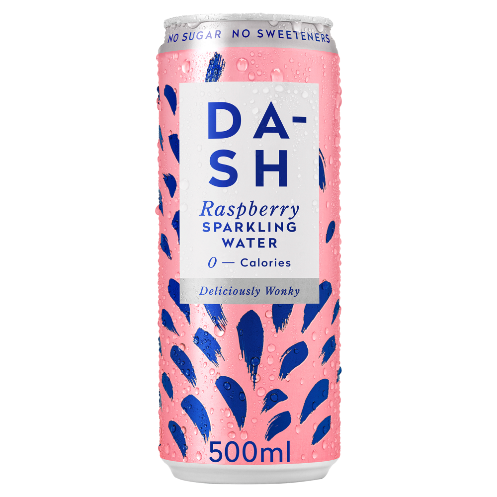 DASH Raspberry Flavoured Sparkling Water 12x 500ml