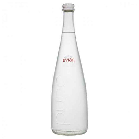 Evian Still Natural Mineral Water 12x 750ml Glass Bottle