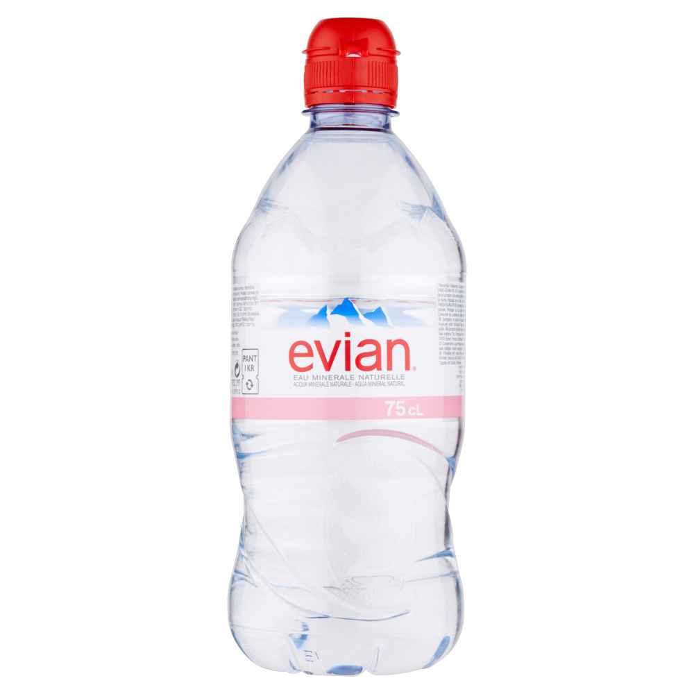 Evian Sports Cap Still Natural Mineral Water 12x75cl