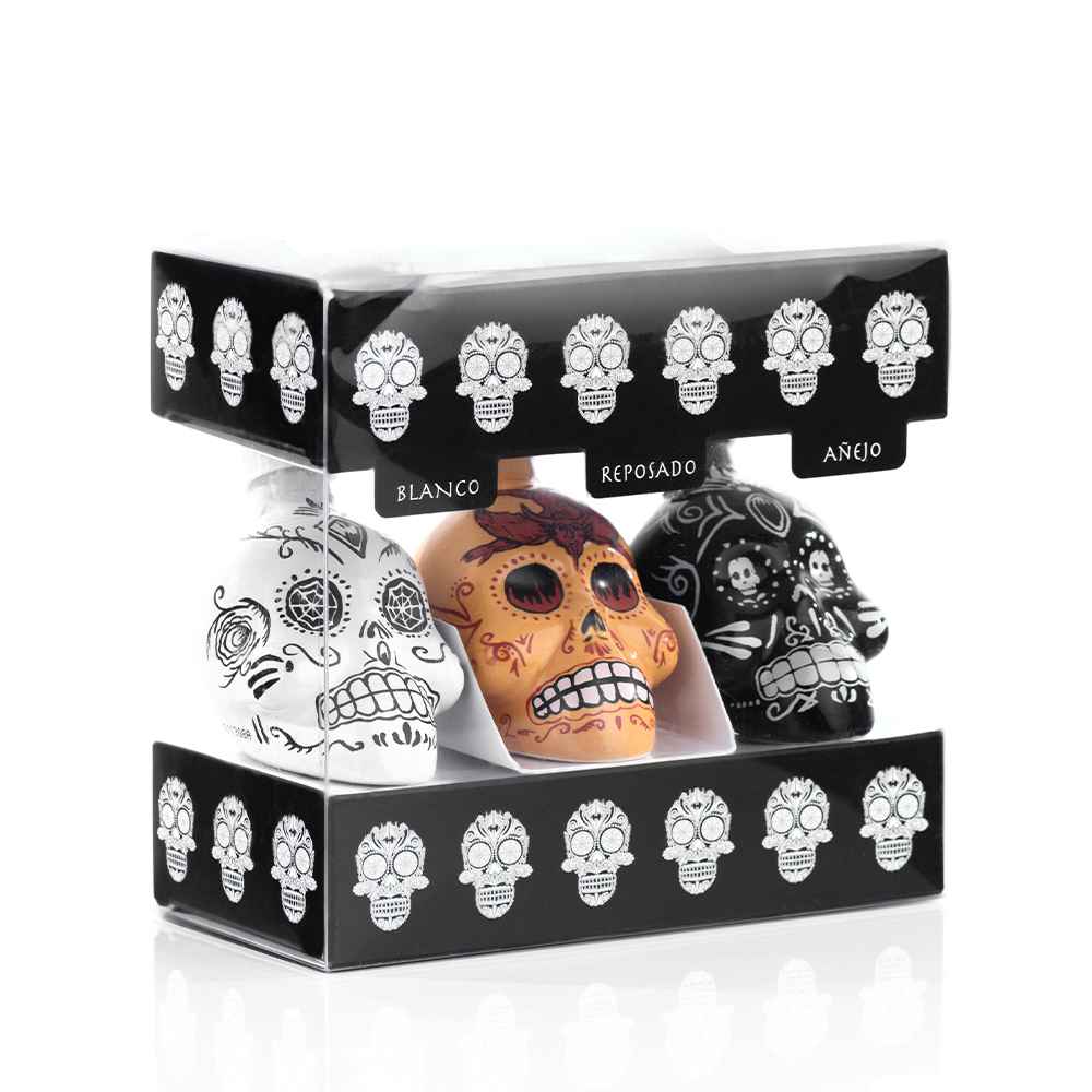 Kah Skull Tequila Trio 3x 5cl Miniature Set