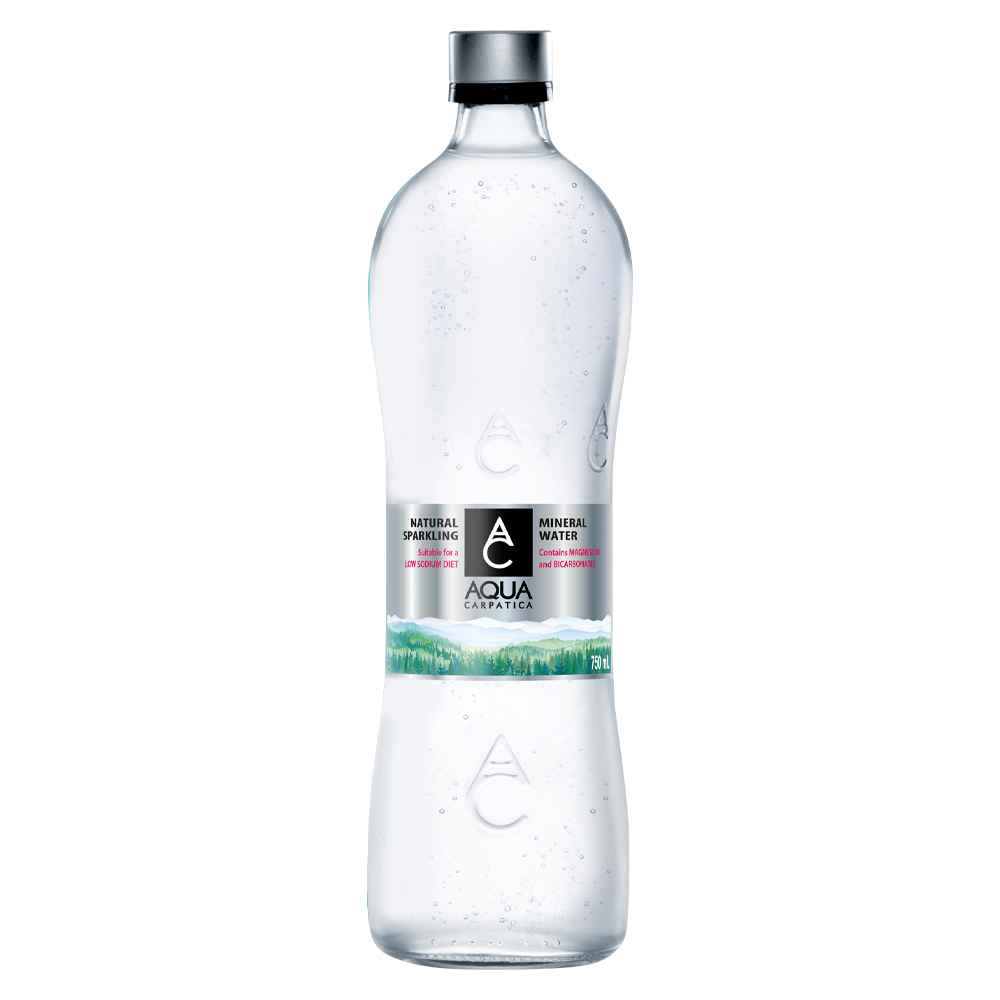 AQUA Carpatica Natural Sparkling Mineral Water 6x 75cl Glass Bottle