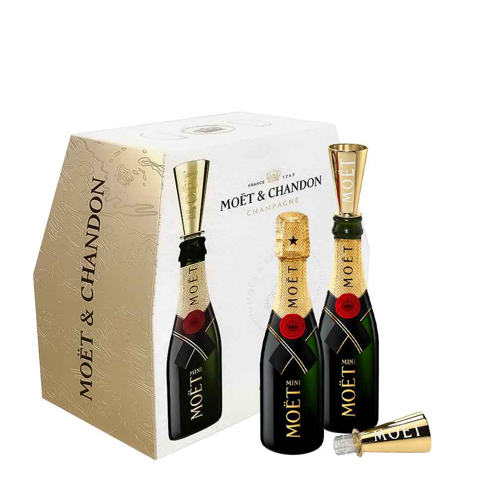 Mini Moet & Chandon Imperial Champagne 6x 20cl  6 Flutes Gift Set