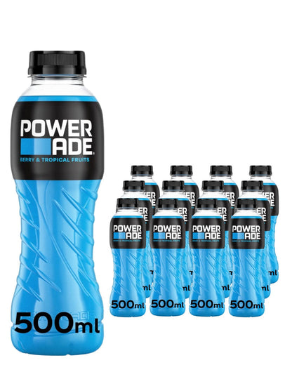 Powerade Berry and Tropical Fruit Energy Drink 12x500ml