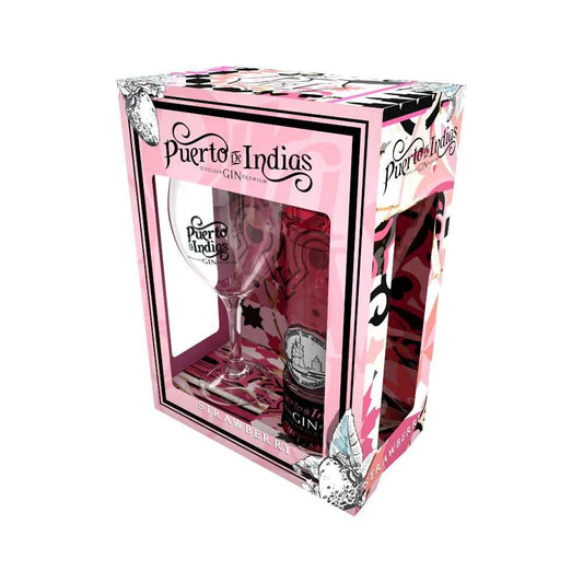 Puerto De Indias Strawberry Gin 70cl Gift Pack