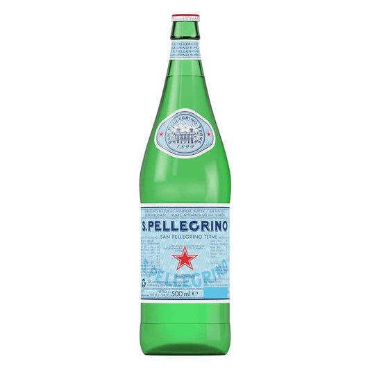 San Pellegrino Sparkling Mineral Water 24x 500ml Glass Bottle