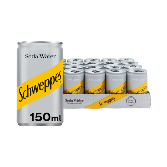 Schweppes Soda Water Travel Cans 24 x 150ml